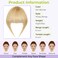 Bangs Hair Clip 100% Real Human Hair Clip in Bangs French Fake Bangs Hair Extensions Fringe with Temples Hairpieces Wispy Curved Bangs For Women Ash Blonde