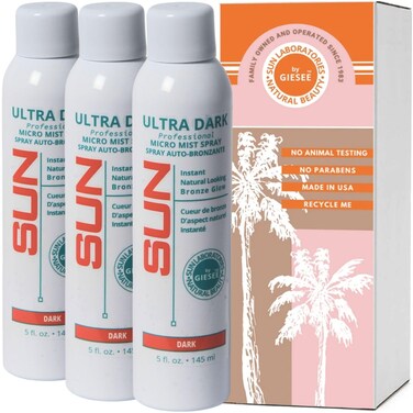 Sun Laboratories By Giesee Spray Tan Micro Mist for a Golden Glow - 3-Pack   Tanning Mitt   Self Tanning Spray   Self Tanning Lotion   Ultra Dark Self Tanner Spray, Self Tanner Mist