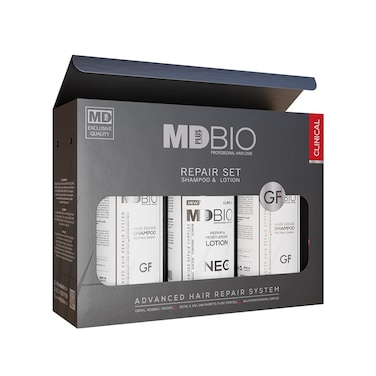 MDPLUSBIO Professional BIO Hair Regrowth &amp; Care Set, Includes Hair Growth Serum, Hair Repair Shampoo and Spray for All Genders, Hair Types, Natural Scent, 1 Fl Oz