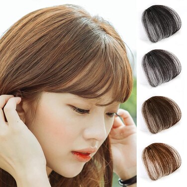 Natural Synthetic Hair Flat Bangs/Fringe Mini Hair Bangs Fashion one Clip-in Hair Extension (Light Brown without Temple)