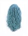 Side Part Pastel Blue Green Wigs Blend Color Synthetic Lace Front Wigs for Women Festival Cosplay Party Drag Queen Replacement Wear Long Water Curly Hair 22 Inches