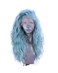 Side Part Pastel Blue Green Wigs Blend Color Synthetic Lace Front Wigs for Women Festival Cosplay Party Drag Queen Replacement Wear Long Water Curly Hair 22 Inches