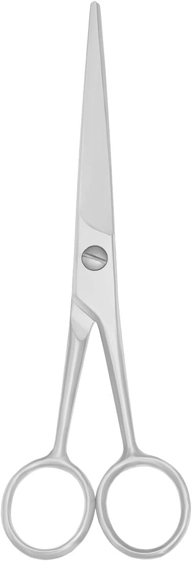 Stainless Steel Facial Hair Small Pet Professional Grooming Scissors Shears Beard &amp; Mustache Scissors -Beards, Mustache &amp; Eyebrows and Pet Fur For Precise Facial Hair Trimming (6.5 Inch)
