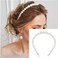 Pearl Headbands for Women, Elegant Bling Bridal Hair Hoop Hairpins Barrette Styling Wedding Hair Accessories for Birthday Valentines Day Gifts, 1 Pack