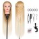 28" Mannequin Head Synthetic Hair Hairdresser Training Manikin Cosmetology Doll Head Blonde with DIY Braiding Set+ Free Table Clamp(27-613)