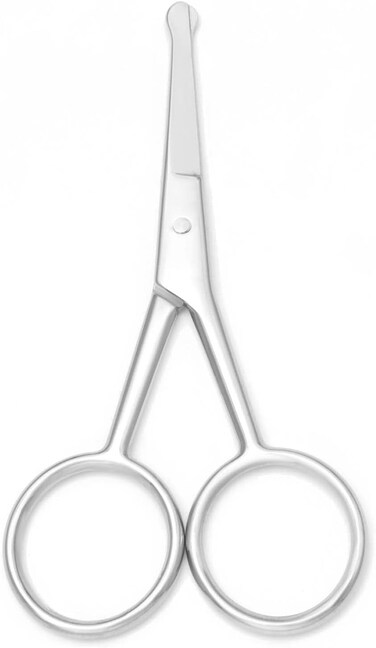 Premium Manicure Rounded Tip Scissors Multi-purpose Stainless Steel Cuticle Pedicure Beauty Grooming Shears for Nail, Eyebrow, Eyelash, Dry Skin, Nose Hair (Silver 4 Inch)