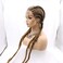 Sylvia 32 Inch Dark Golden Blonde shiny Four Box Braids Ombre Long Braids Wig With Baby Hair Synthetic Lace Front Wigs with Four Braids Heat Resistant Fiber Hair for Women