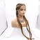 Sylvia 32 Inch Dark Golden Blonde shiny Four Box Braids Ombre Long Braids Wig With Baby Hair Synthetic Lace Front Wigs with Four Braids Heat Resistant Fiber Hair for Women
