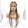 Sylvia 32 Inch Dark Golden Blonde shiny Four Box Braids Ombre Long Braids Wig With Baby Hair Synthetic Lace Front Wigs with Four Braids Heat Resistant Fiber Hair for Women