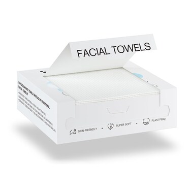 Disposable Face Towels, 12"&times;12" Extra Large Face Towelettes, Ultra Soft Facial Towels for Sensitive Skin, Makeup Remover Dry Wipes, 20 Count (1 Pack)