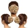 Benehair Hair Bun Hairpiece Scrunchy Updo Hair Pieces Fluffy Scrunchies Donut Hairpiece Synthetic Curly Wavy Messy Chignons With Elastic Rubber Band Golden Blonde &amp; Bleach Blonde-Thicker 2pcs 70g