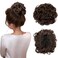 Benehair Messy Bun Hair Piece with Combs Clip in Bun Scrunchie Juva Bun Dish Fluffy Wavy Hair Updo Easy Stretch Big Chignon Short Ponytail Hairpiece for Women Medium Brown 90g