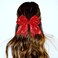 Women Girls Kids Teens Sequins Hair Bows Elastic Hair Tie Ribbon Large Cheer Bow Ponytail Holder Hair Band (Yellow)