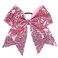 Women Girls Kids Teens Sequins Hair Bows Elastic Hair Tie Ribbon Large Cheer Bow Ponytail Holder Hair Band (Pink)