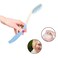Semme Long Handle Hair Brush &amp; Comb, Soft Bristles, Non-Slip, Ergonomic Design for People with Limited Dexterity or Arthritis, Hair Type: All, Blue + White