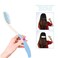Semme Long Handle Hair Brush &amp; Comb, Soft Bristles, Non-Slip, Ergonomic Design for People with Limited Dexterity or Arthritis, Hair Type: All, Blue + White