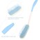 Semme Long Handle Hair Brush &amp; Comb, Soft Bristles, Non-Slip, Ergonomic Design for People with Limited Dexterity or Arthritis, Hair Type: All, Blue + White