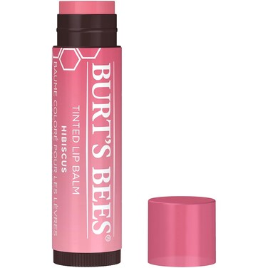 Burts Bees 100% Natural Tinted Lip Balm, Hibiscus with Shea Butter &amp; Botanical Waxes 1 Tube