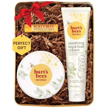 Burt's Bees Pregnancy Essentials Gifts Set, 3 Giftable Baby Shower Products &amp; Must Have Baby Registry Items, Nourishing Skincare - Mama Belly Butter, Original Lip Balm, Leg &amp; Foot Cream