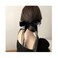2pcs Black Velvet Bowknot Hair Clips with Ribbons Tails - Snap Barrette Hair Accessories Gift for Women and Girls