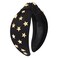 Star Knotted Headband Gold Stars Studded Wide Top Knot Headband Christmas New Year Holiday Hairband Headpiece Fashion Black Spring Summer Head Band Hair Accessories