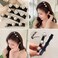 4PCS Sparkling Crystal Stone Braided Hair Clips with 3 Small Clips, Pearl shaped hairpin duckbill clip,Braided Hair Clip with Rhinestones for Girls Women Hair Accessories
