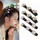 4PCS Sparkling Crystal Stone Braided Hair Clips with 3 Small Clips, Pearl shaped hairpin duckbill clip,Braided Hair Clip with Rhinestones for Girls Women Hair Accessories