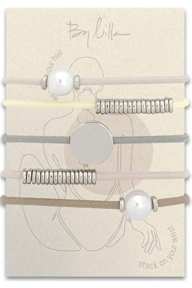 Hair Ties for Women No Damage &ndash; The Original Bracelet Hair Tie &ndash; Hand Made Jewelry with Luxury Elastic and Tarnish Free Gold and Silver &ndash; Boho Hair Accessories and Wrist Stacks (Tulip)