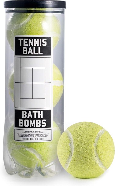 Tennis Ball Bath Bombs - 3 Pack Gifts - Tennis Equipment bats for Women, Kids &amp; Teams