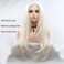 Platinum Blonde Lace Front Wigs for Black Women Long Wavy Blond Lace Wigs U Part Synthetic Fiber Heat Resistant Hair Wigs Full Machine Made Cosplay Wig 24 Inch