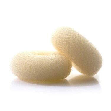 Extra Blonde Bun Maker for Kids, Ring Style Hair Shaper, 2PCS Chignon Doughnut for Short and Thin Hair (2.5 Inch/Beige)