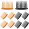 12 Pieces Plastic Teeth Hair Combs Tortoise Side Comb Hair Accessories(Black, Dark Brown)