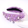 Pearl Headband Sparkly Rhinestone Pearls Knot Hairband Wide Knotted Headband Headpiece Spring Summer Pink Black Headbands Headwear Accessories (purple knot hairband)