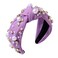 Pearl Headband Sparkly Rhinestone Pearls Knot Hairband Wide Knotted Headband Headpiece Spring Summer Pink Black Headbands Headwear Accessories (purple knot hairband)