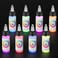 8Pcs Tattoo Ink Color Set, Glow in The Dark Tattoo Ink Set, Skin-Safe Permanent Tattooing for 3D Makeup Beauty Skin Body Art, 1/2 oz 15ml/Bottle, 8 Color (1/2 oz(15ml), 8Color)