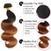 Ombre Human Hair 3 Bundles With 4x4 Lace Closure 1B/30 Two-tone Ombre Brown Body Wave Bundles with Closure Brazilian Virgin Human Hair Extensions For Women (T1B/30,14 16 18+12)