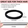 Large Black Hair Ties for Thick Curly Hair Elastic Band Ponytail Holder - 120 Bulk for Women, Girls, Kids, Men - 8MM Thick, No Damage, Soft, Nylon, Stretchy, Cloth, Seamless, Fabric, No Crease