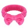 Spa headband, bowknot headband in roland pink, reusable, soft and comfortable, preventing liquid from getting wet and disrupting hair, ideal for facial cleansing, bathing, and yoga exercises