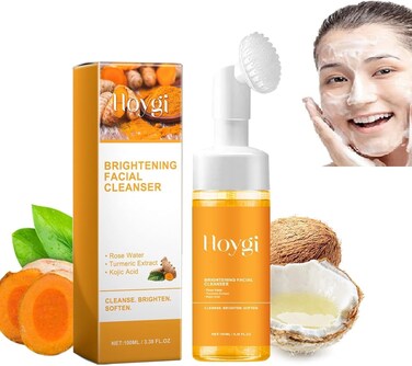 Turmeric Facial Cleanser, Skincare Face Wash, Moisturising Turmeric Foaming Cleanser, Exfoliating Soothing Hydrating Skincare Facial Wash For Face Body