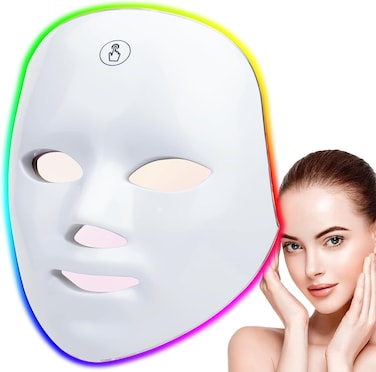 LED Light Therapy Mask(FM-01), Blue &amp; Red Light Face Mask, Rechargeable &amp; Portable for Travel and Home Use