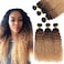 12A Ombre Bundles Human Hair (T1B/30/27,16" 16" 16") Ombre Curly 3 Bundles Human Hair 100% Unprocessed Virgin Brazilian Ombre Kinky Curly Human Hair Weave Bundles