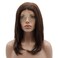 Lushy Hair Synthetic Lace Front Wig Short 14in Straight Two Tone Dark Brown Mix Wig Heat Friendly Heavy Density Realistic Wigs