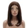 Lushy Hair Synthetic Lace Front Wig Short 14in Straight Two Tone Dark Brown Mix Wig Heat Friendly Heavy Density Realistic Wigs