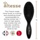 Altesse 2907 Natural Bristle Hair Brush Travel Hairbrush Medium Air Cushion Matte Black Handle with 7 Rows of Black 100% Boar Bristle Hair Brush for Fine Hair for Sensitive Scalps. Made in France