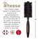 Altesse 1412P Boar Bristle Round Brush for Blow Drying (55mm) Large Dark Beechwood Handle with 12 Rows Boar Bristle Hair Brush Round Hair Brush for Women Long Hair of All Types. Handmade in France