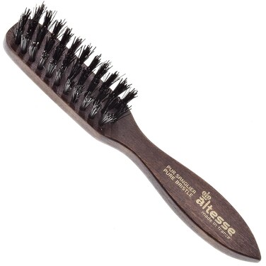 Altesse 320 PM Boar Bristle Beard Brush for Men Beard and Mustache Beard Grooming Kit Dark Beechwood Small Beard Brush Mini with 3 Rows of 100% Firm Boars Hair Beard Brush (5.5") Handmade in France