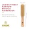 Kent Narrow Beechwood Finest Pure White Natural Bristle Hair Brush - for Medium to Thick Hair for All Hair Lengths (LG3 + Hairbrush Cleaner)