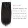 Sassina Real Remy Thick Yaki Straight Clip in Virgin Human Hair Extension Natural Black Double Wefts for African American Black Women 7 Pieces 120g with 17 Clips, YS 18 Inch