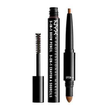 NYX PROFESSIONAL MAKEUP 3-In-1 Brow Pencil, Eyebrow Pencil - Caramel