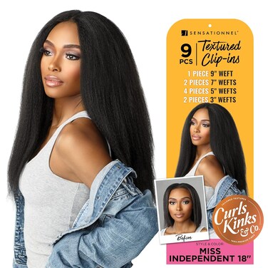 Sensationnel Curls Kinks &amp; Co Synthetic Textured Clip-In - MISS INDEPENDENT 18" (Color:2 Dark Brown)